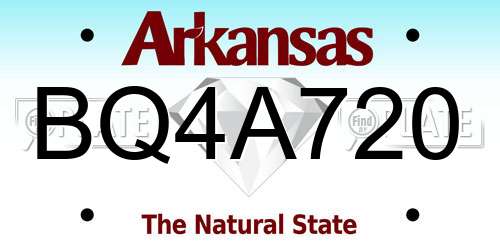 BQ4A720 Arkansas License Plate