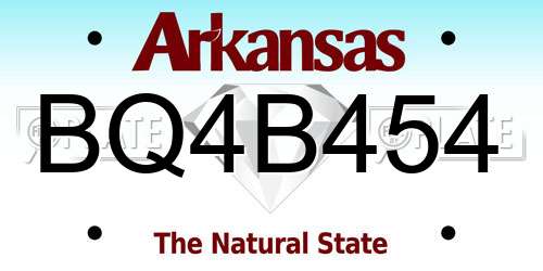 BQ4B454 Arkansas License Plate