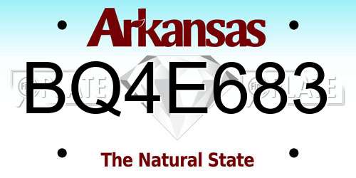 BQ4E683 Arkansas License Plate