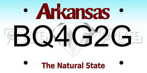 BQ4G2G Arkansas License Plate