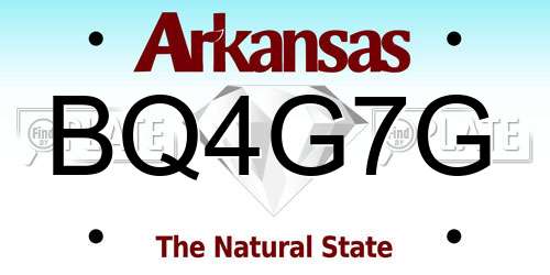 BQ4G7G Arkansas License Plate