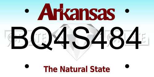 BQ4S484 Arkansas License Plate