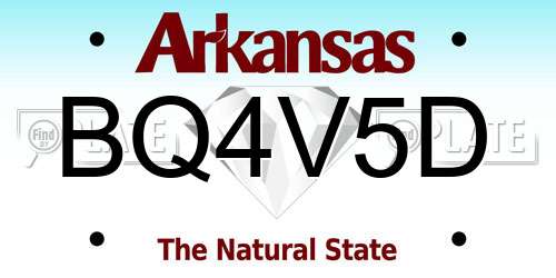 BQ4V5D Arkansas License Plate
