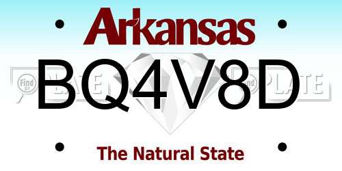 BQ4V8D Arkansas License Plate