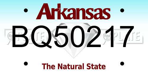 BQ50217 Arkansas License Plate
