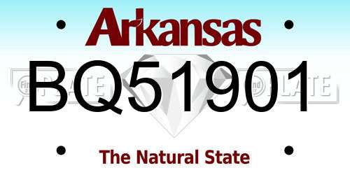 BQ51901 Arkansas License Plate