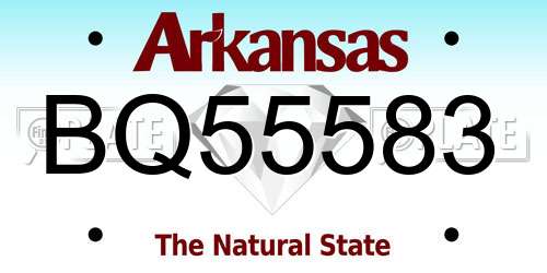 BQ55583 Arkansas License Plate
