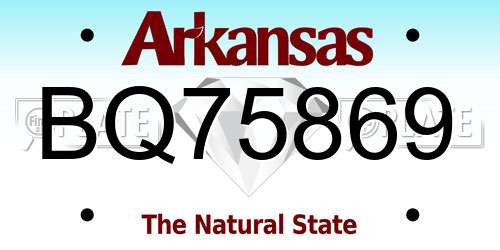 BQ75869 Arkansas License Plate