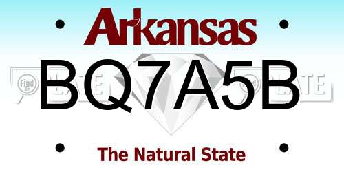 BQ7A5B Arkansas License Plate