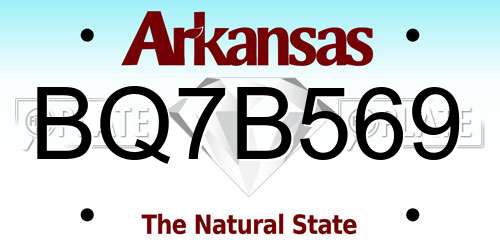 BQ7B569 Arkansas License Plate