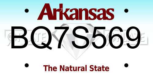 BQ7S569 Arkansas License Plate