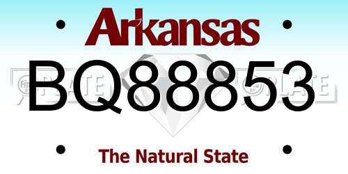 BQ88853 Arkansas License Plate