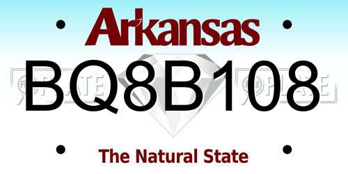 BQ8B108 Arkansas License Plate
