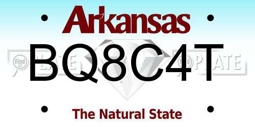 BQ8C4T Arkansas License Plate