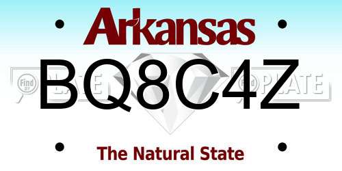 BQ8C4Z Arkansas License Plate
