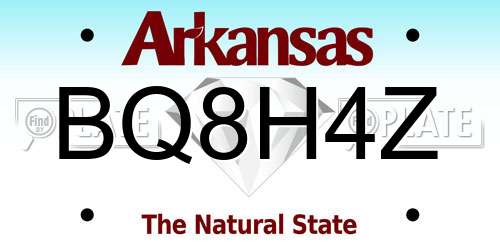 BQ8H4Z Arkansas License Plate
