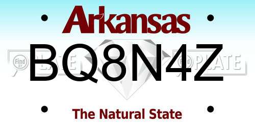 BQ8N4Z Arkansas License Plate