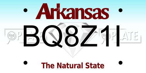 BQ8Z1I Arkansas License Plate