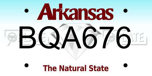 BQA676 Arkansas License Plate