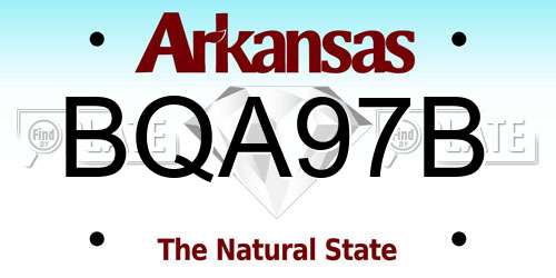 BQA97B Arkansas License Plate