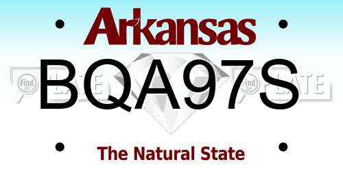 BQA97S Arkansas License Plate