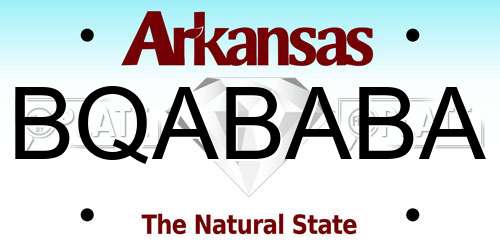 BQABABA Arkansas License Plate