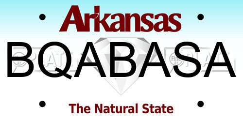 BQABASA Arkansas License Plate