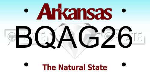 BQAG26 Arkansas License Plate