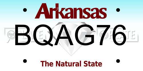 BQAG76 Arkansas License Plate