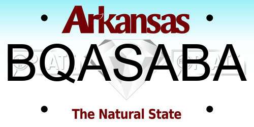 BQASABA Arkansas License Plate