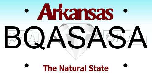 BQASASA Arkansas License Plate