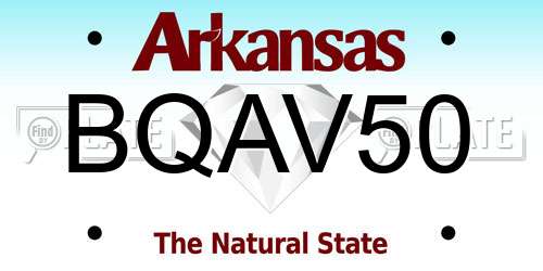 BQAV50 Arkansas License Plate