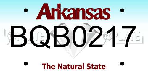 BQB0217 Arkansas License Plate