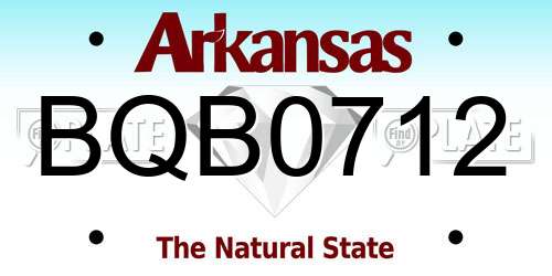 BQB0712 Arkansas License Plate