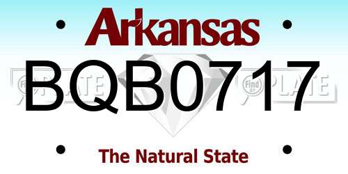 BQB0717 Arkansas License Plate
