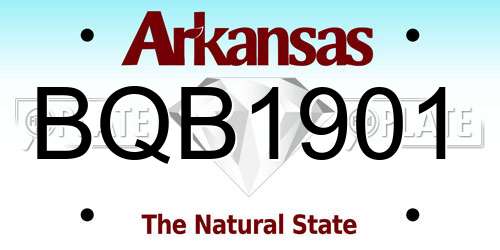 BQB1901 Arkansas License Plate