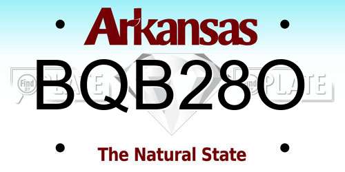 BQB28O Arkansas License Plate