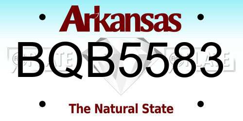 BQB5583 Arkansas License Plate