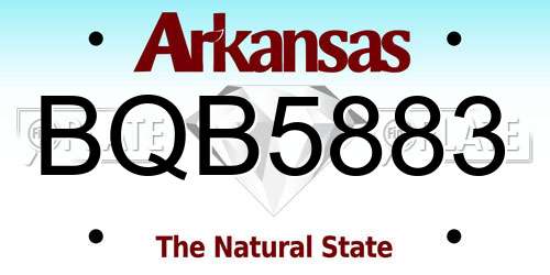 BQB5883 Arkansas License Plate