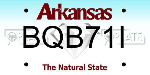 BQB71I Arkansas License Plate