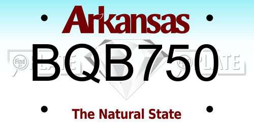BQB750 Arkansas License Plate