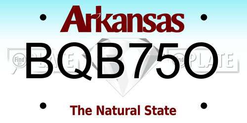 BQB75O Arkansas License Plate