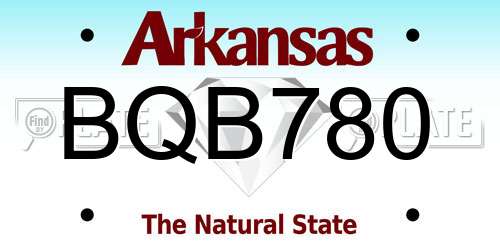 BQB780 Arkansas License Plate