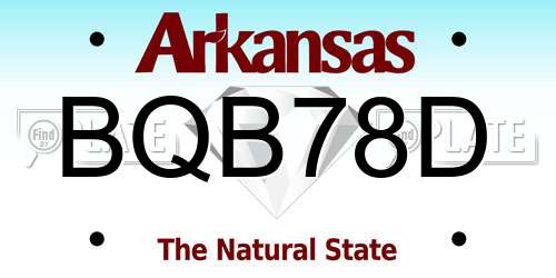 BQB78D Arkansas License Plate