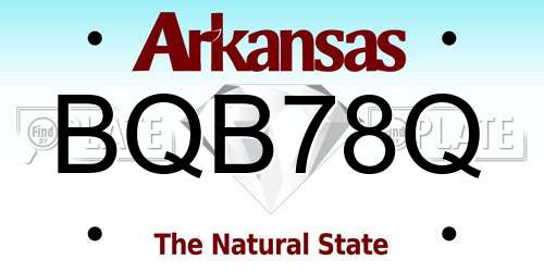 BQB78Q Arkansas License Plate