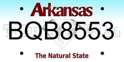 BQB8553 Arkansas License Plate