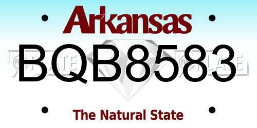 BQB8583 Arkansas License Plate