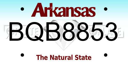 BQB8853 Arkansas License Plate