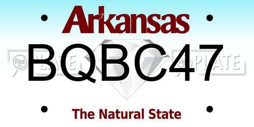 BQBC47 Arkansas License Plate