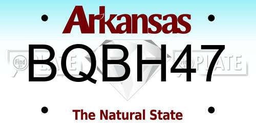 BQBH47 Arkansas License Plate